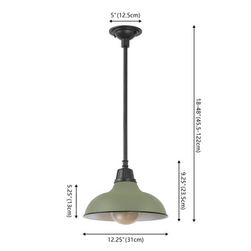 Jasper 12.25" Farmhouse Industrial Indoor/Outdoor Iron LED Pendant